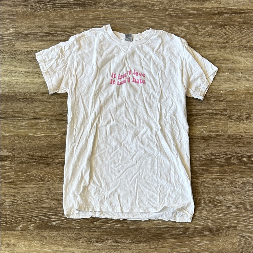 Taylor Swift White Tee with Pink Text